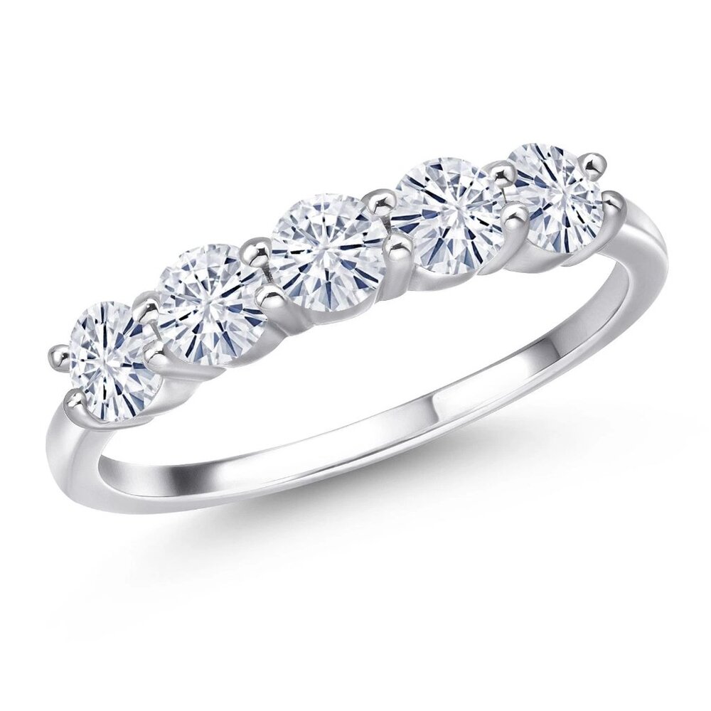 925 Sterling Silver White Moissanite Ring | 1.15 Cttw | 4MM | Wedding size 6